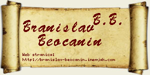Branislav Beočanin vizit kartica